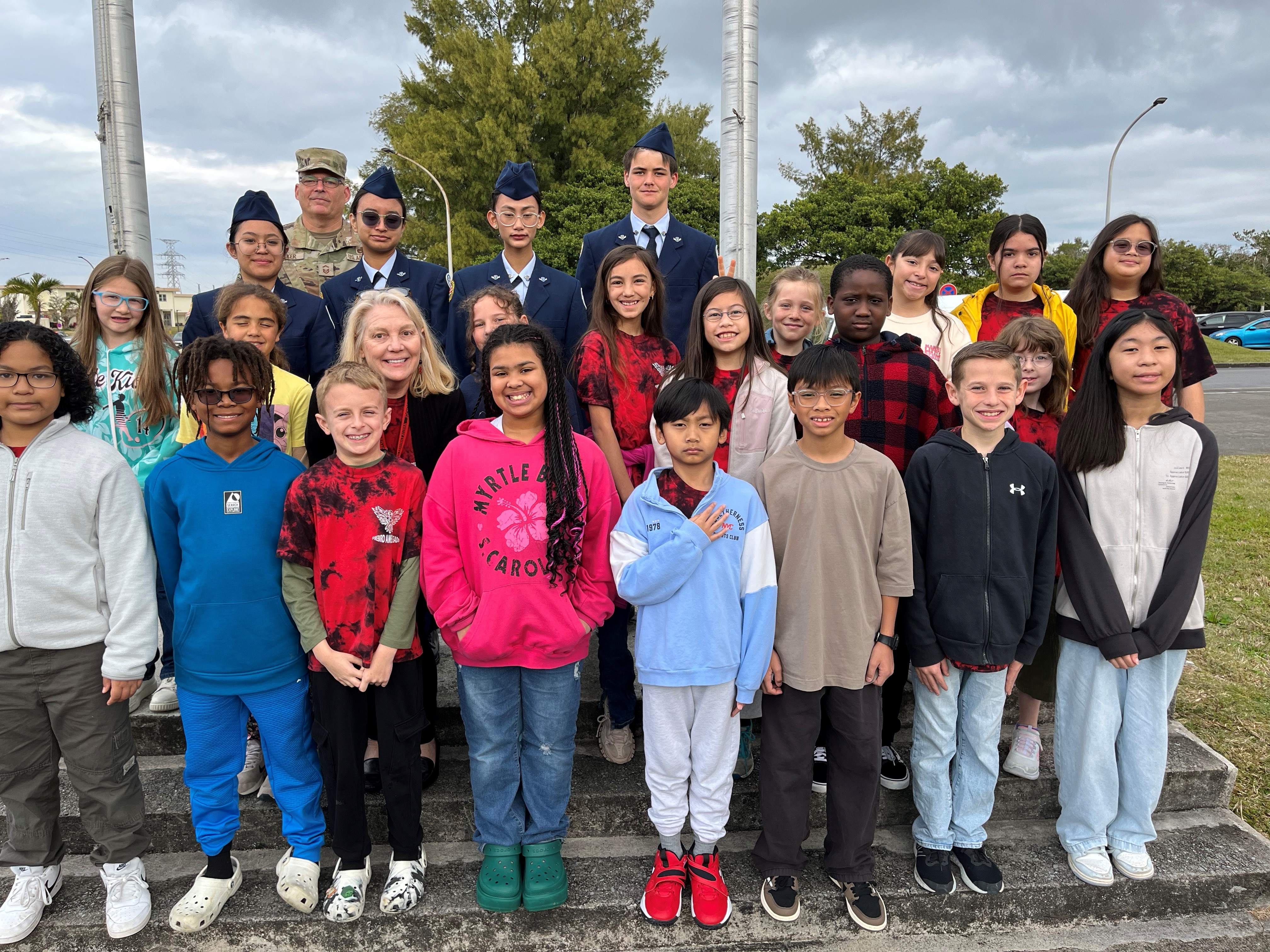 Firebird Ambassadors learning the proper techniques of handling our Nation's flag. 