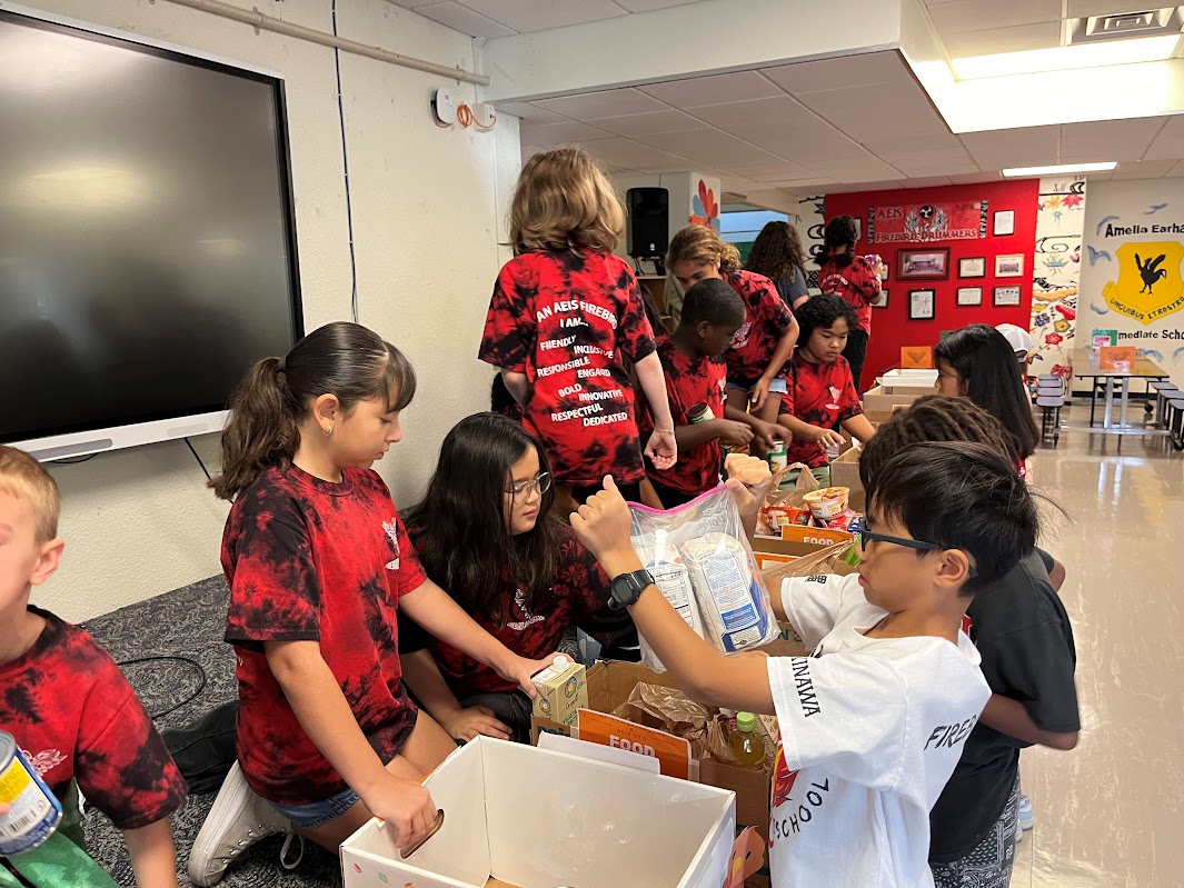 Firebird Ambassadors - Food Drive Staging Area